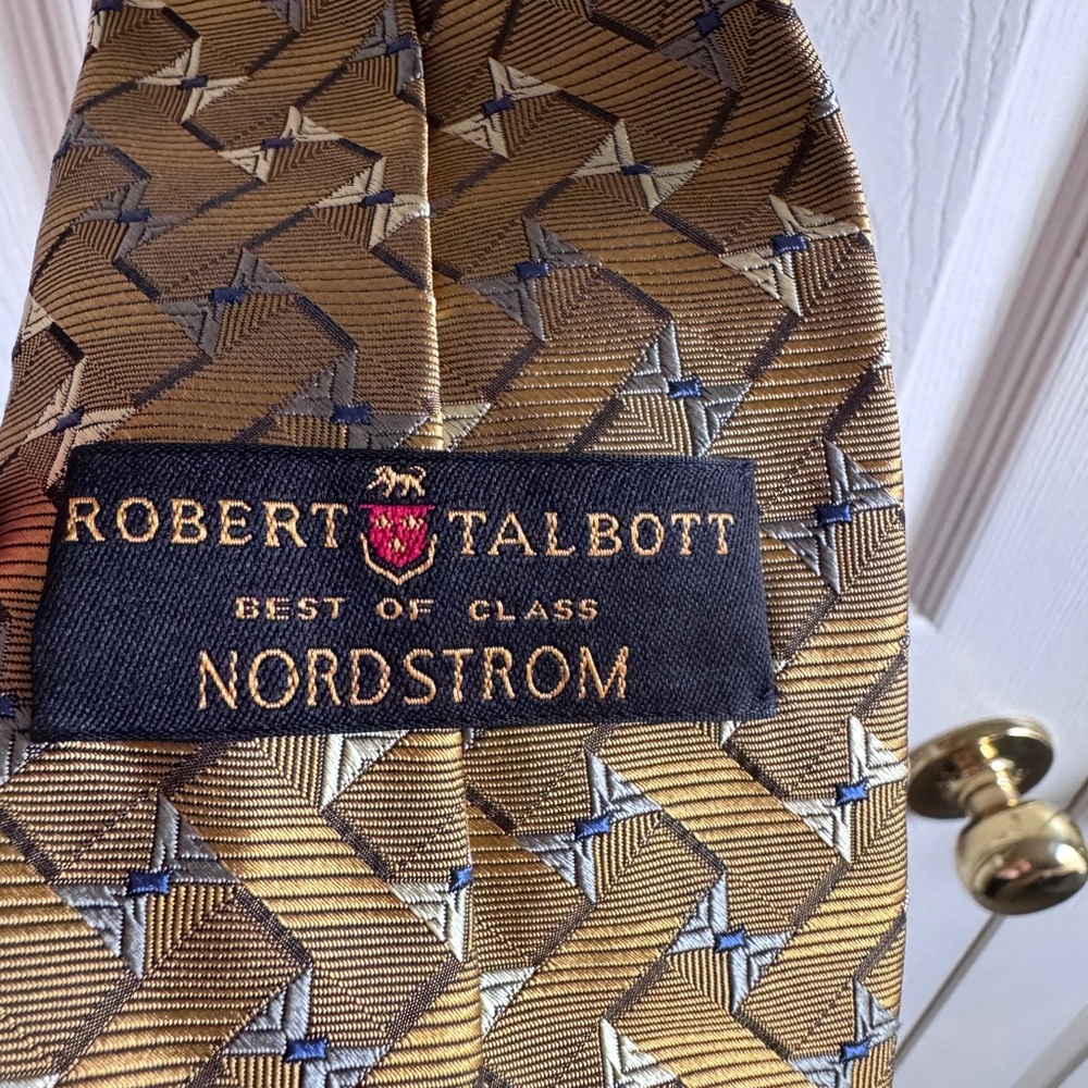 Robert Talbott Geometric Gold Tie - image 2